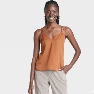 Women's Matte Satin Essential Cami - A New Day™ Brown L